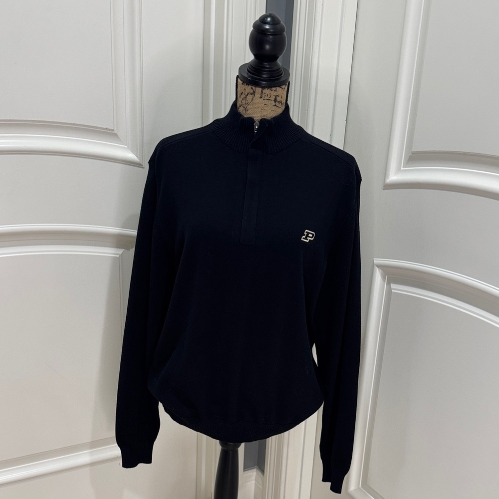 Purdue Cutter & Buck Charcoal Quarter-Zip Pullover